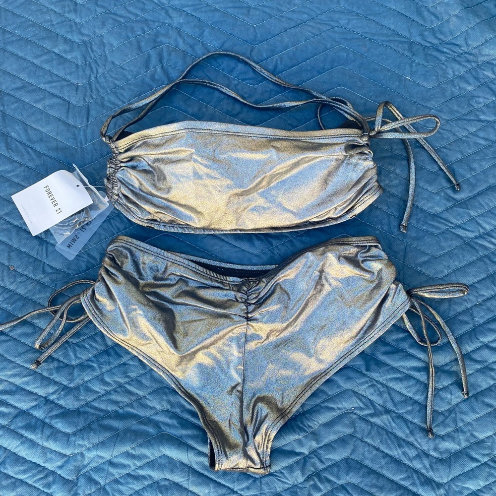 Shimmering Gold Bikini Set